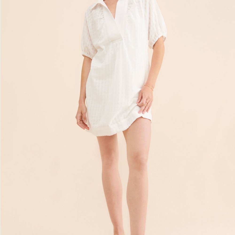 Anthropologie White V-neck Tunic Dress - Picture 4 of 8
